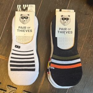 Pair of Thieves Men's No-Show Socks - Black, White, and Multicolor